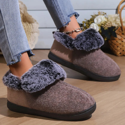 Smile Pop New Men Plush Slippers Indoor Fluffy Fur Home Men Slippers Outdoor Warm Closed Soft Non-slip Fuzzy Winter Men Shoes.