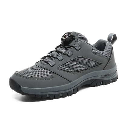 Männer Turnschuhe Stilvolle Rotierenden Schnalle Wanderschuhe Einfarbig Komfortable Nicht-slip Sportliche Schuhe Plus Größe Männer Schuhe Leder