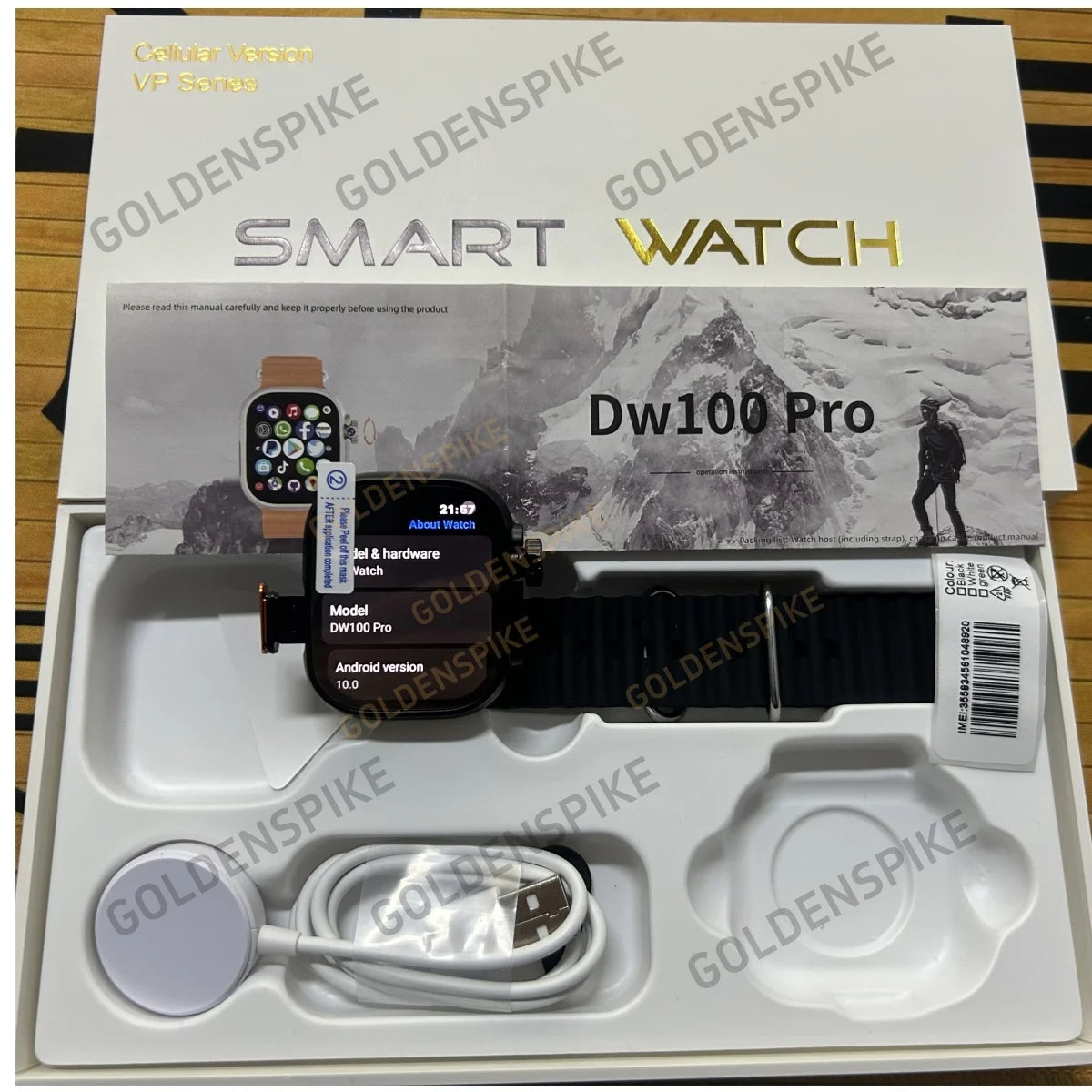 DW100 Pro Android Smartwatch Fingerprint Unlock Control Smart Watch 256GB ROM Free Download App WIFI GPS Camera 2.29inch Amoled.
