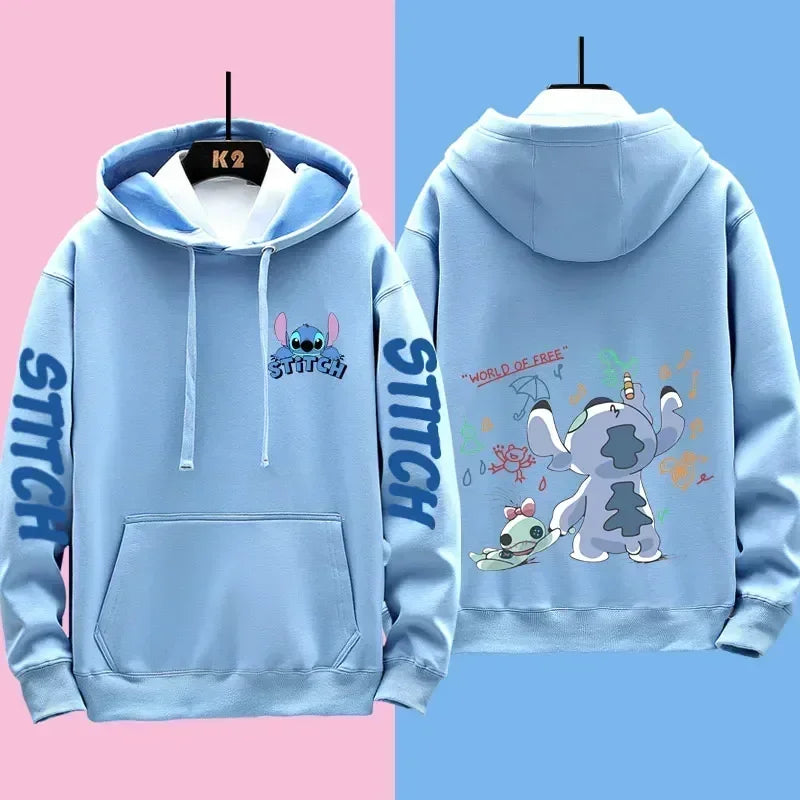Disney Stitch Different Couple Outfits for Men and Women Casual Sweatshirts Hooded Jackets and Clothes.