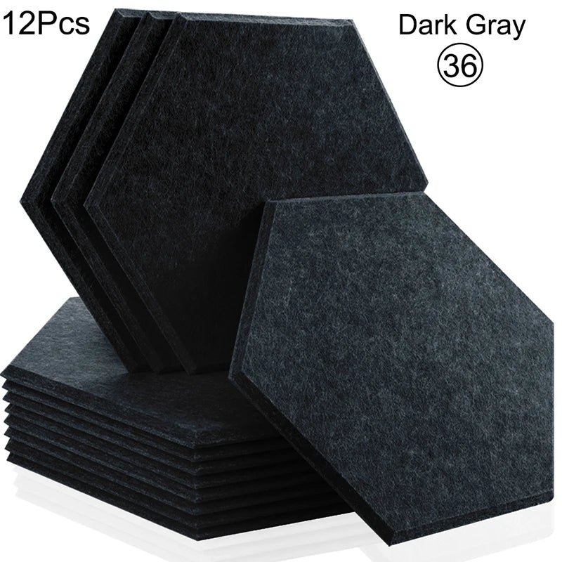 Hexagon 12 Pcs Sound Absorbing Panels Acoustic Wall Absorcion For Home Recording Studio Acoustic Insulator Door Sealing Strip