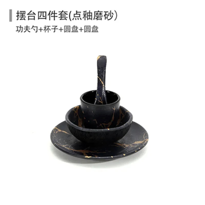 Marble Texture Imitation Melamine Plate BBQ Tableware Cake Fruits plates Snack Tray Outdoor Party Dishes Steak