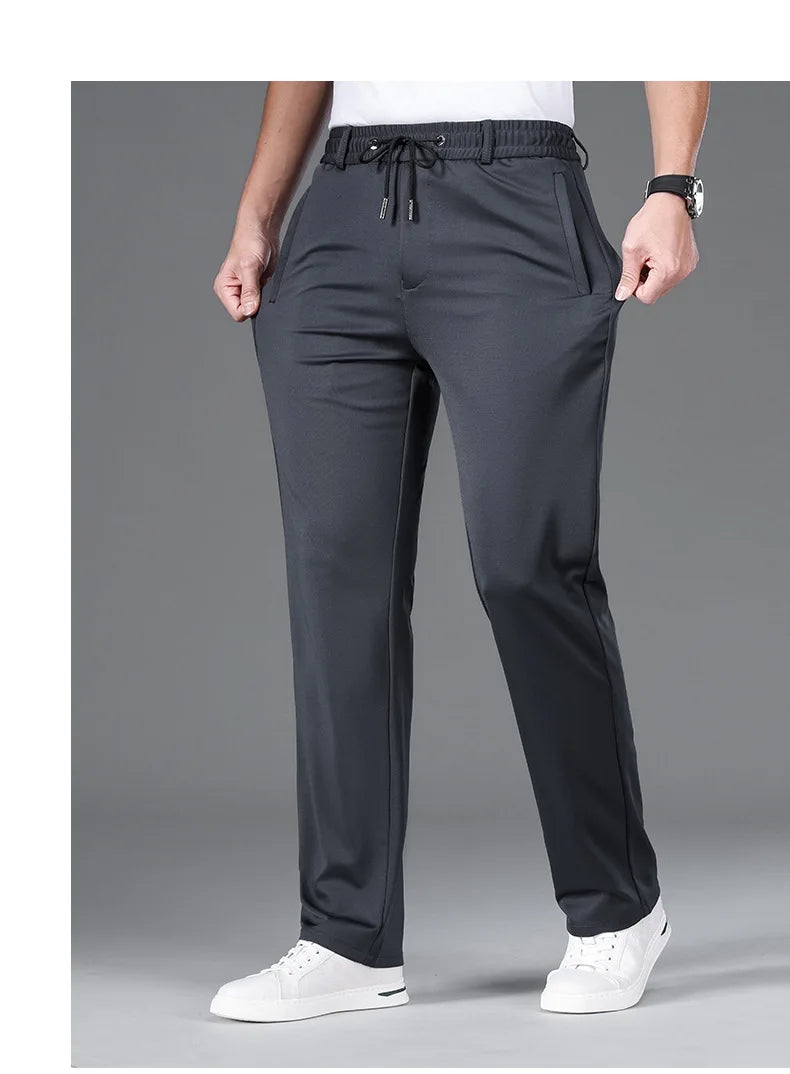 Big Size 10XL Winter Pants Men Fleece Lined Elastic Waist Strtch Trousers Male Thick Warm Straight Business Work Wear Plus Large