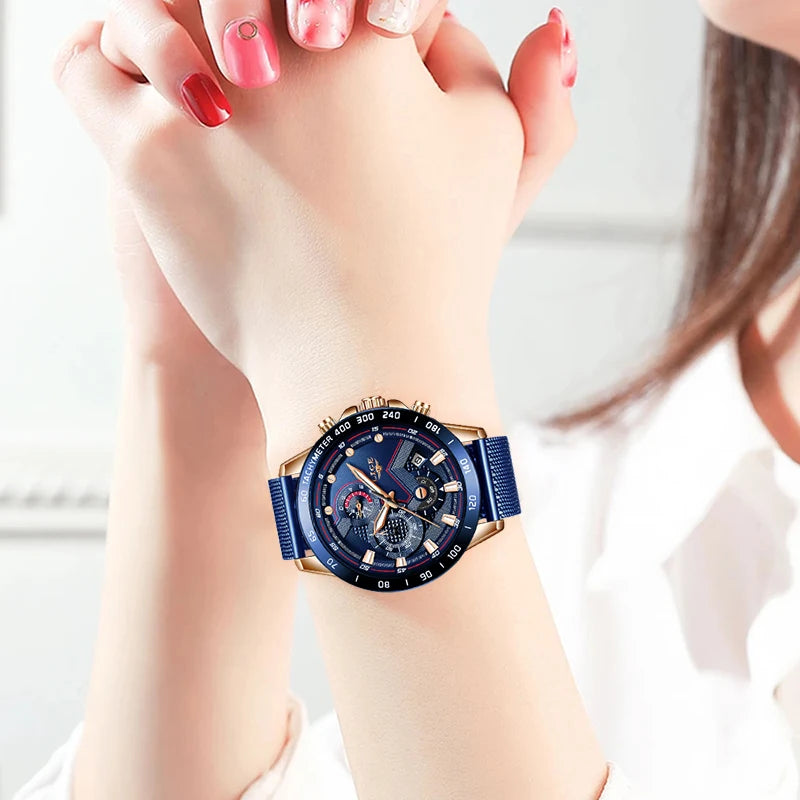 LIGE New Rose Gold Women Watch Top Brand Luxury Watch Women Quartz Sport Women's Bracelet Watches Waterproof Relogios Feminino.