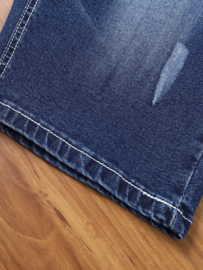 Neue Sommer Herren Stretch zerrissen kurze Jeans Blue Denim Shorts Hosen große lässige Mittel hose.