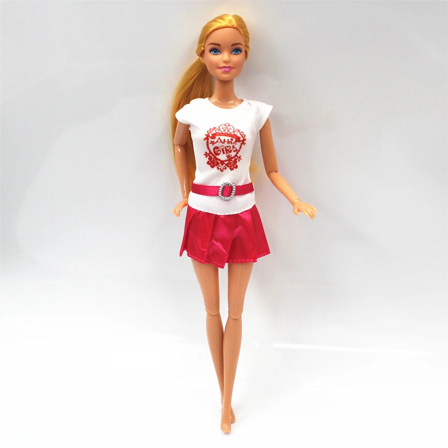 New 30cm 11 Joints Movable Doll with Clothes 1/6 Doll with Skirt Girls Play House Diy Dress Up Toy Gifts.