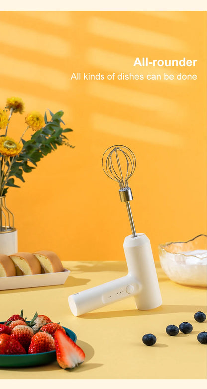 Electric Food Mixer Handheld 3 Gear Cake Cream Mixer Wireless Rechargeable Food Blender Egg Beater Whisk Tool Milk Frother.