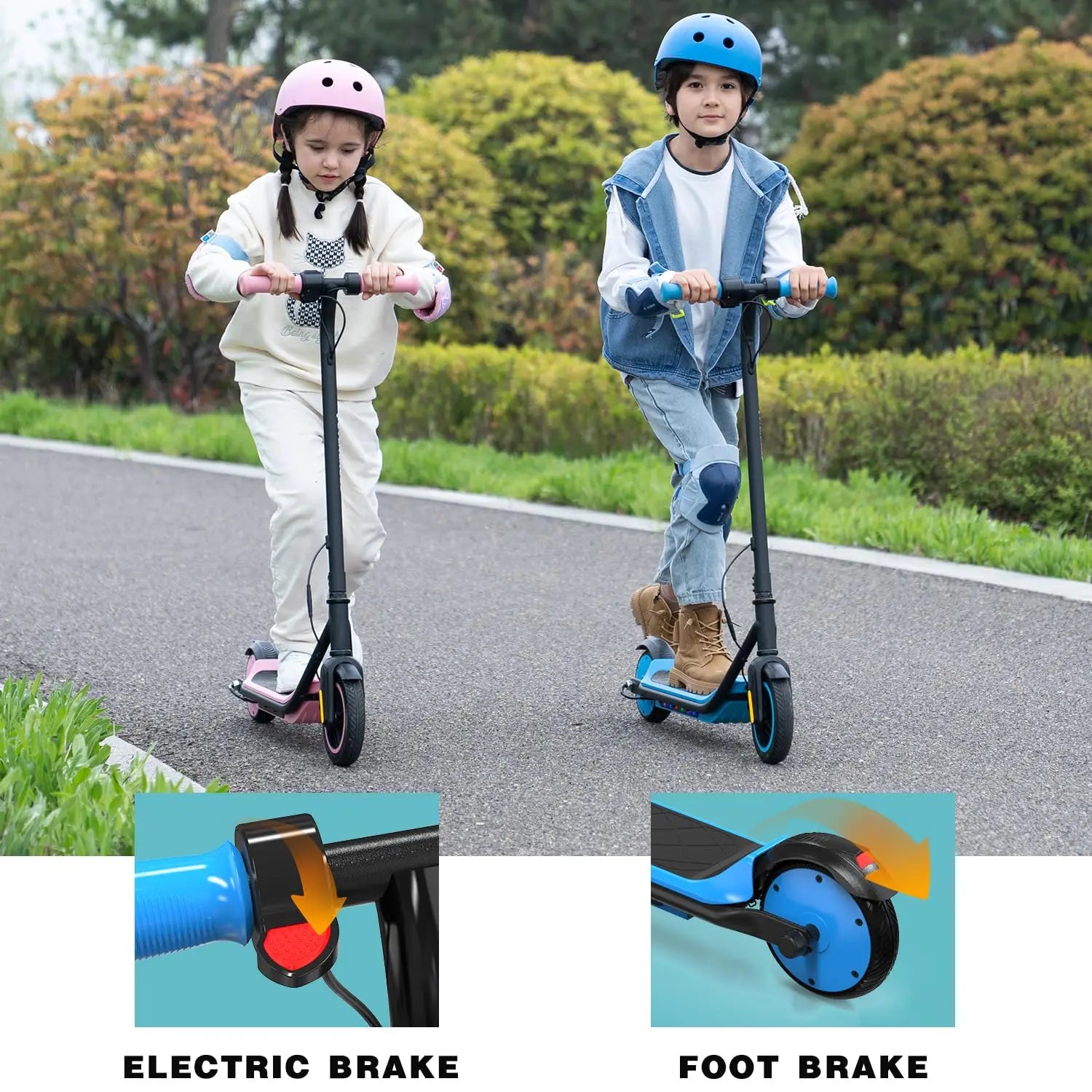 EVERCROSS TECH E6 Electric Scooter for Kids, 7" Lightweight E-Scooter for Ages 6-12, Electric Scooter with a Range of up to 15 k.