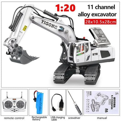 RC Excavator 1:20 Remote Control Truck 2.4G RC Crawler Engineering Vehicle Truck Radio Control Children's Day Christmas Gifts