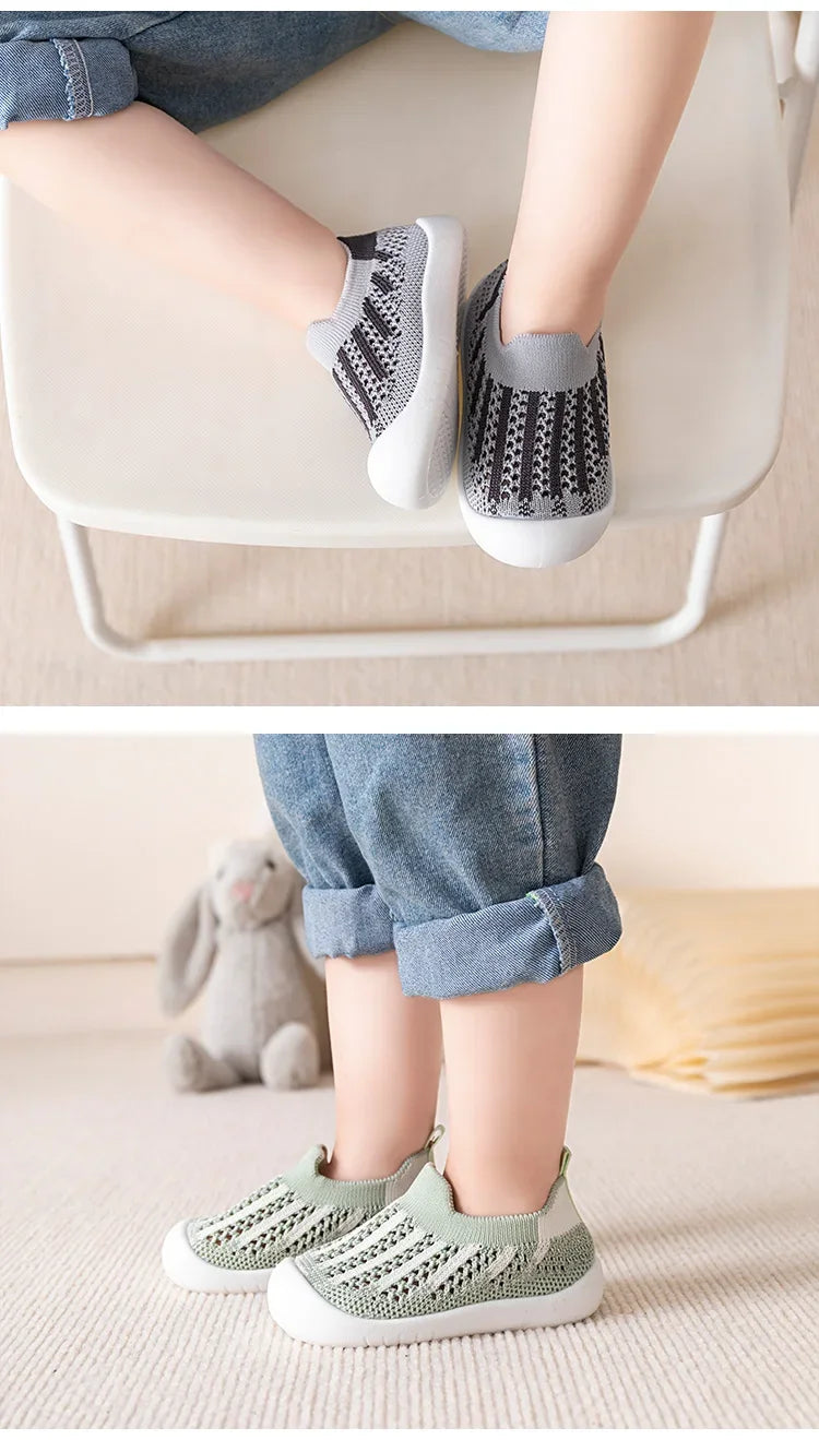 Baby Walking Shoes Summer 2025 New Soft Sole Breathable Mesh Stay-On Anti-Slip Sock Shoes for Infant Boys Girls