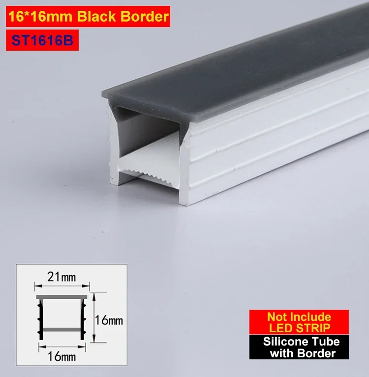 1M-10M Embedded LED Neon Rope Tube Black White Soft Recessed Silicone Diffuser Channel For 5050 COB Flexible Ribbon Strip Light