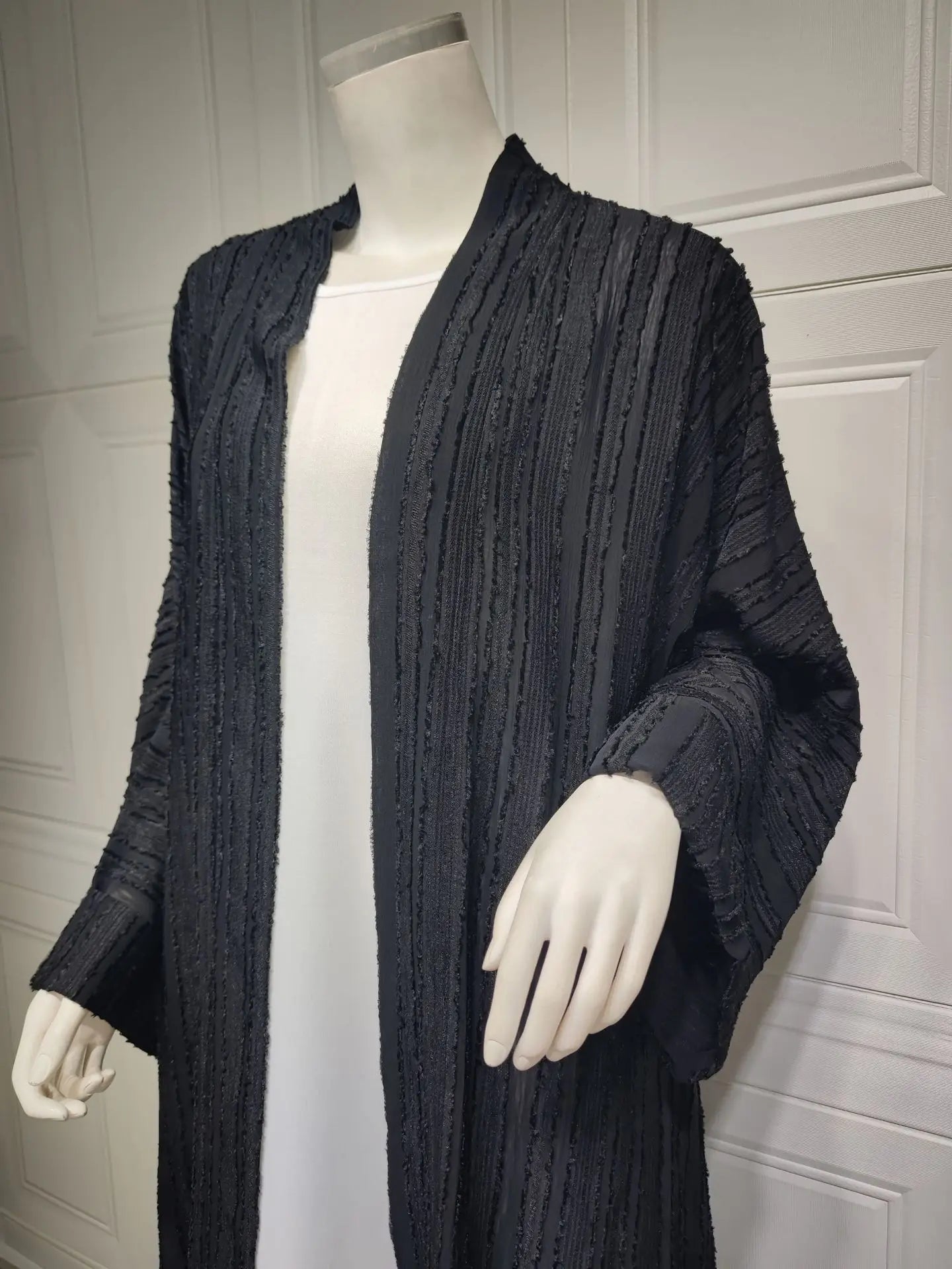 Uni Fashion Muslim Kimono Abaya Solid Striped Retro Ethnic Cardigan Robe Dubai Middle Eastern Saudi Arabia Eid Clothes 2025.