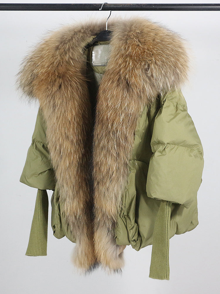 Lose Natürliche Echt Fox Pelz Kragen Mantel Dicke Neue Europäische Mode Weiße Ente Unten Jacke Winter Frauen Warme Luxus Oberbekleidung