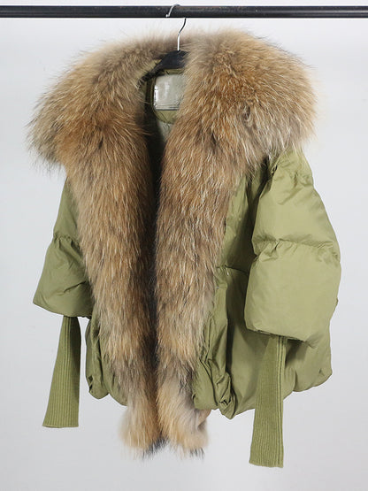 Lose Natürliche Echt Fox Pelz Kragen Mantel Dicke Neue Europäische Mode Weiße Ente Unten Jacke Winter Frauen Warme Luxus Oberbekleidung