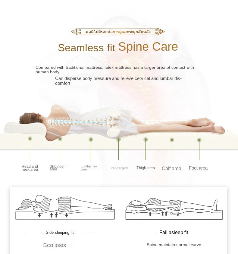 High-End-Latex-Quellen-Flüssigkeitsmatratzenoberteil, 100 % Naturlatex, faltbar, langsame Rückfederung, Thiland-Matten mit anpassbarem Baumwollbezug