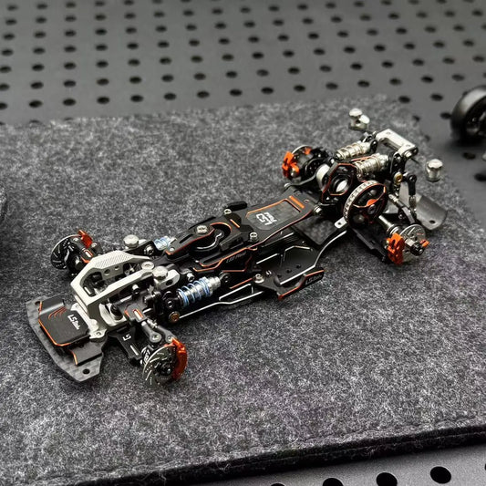 LSD Plaid RC Mini Car 1/24 RC Drift Mosquito Car  Frame KIT Lightweight Electric Remote Control Drift Model Toy Holiday Gift.