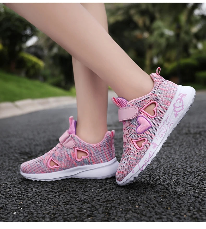 Girls Casual Shoes Light Mesh Sneakers Kids Summer Children Spring Autumn Tenis Cute Sport Cartoon Female Running Sock Footwear