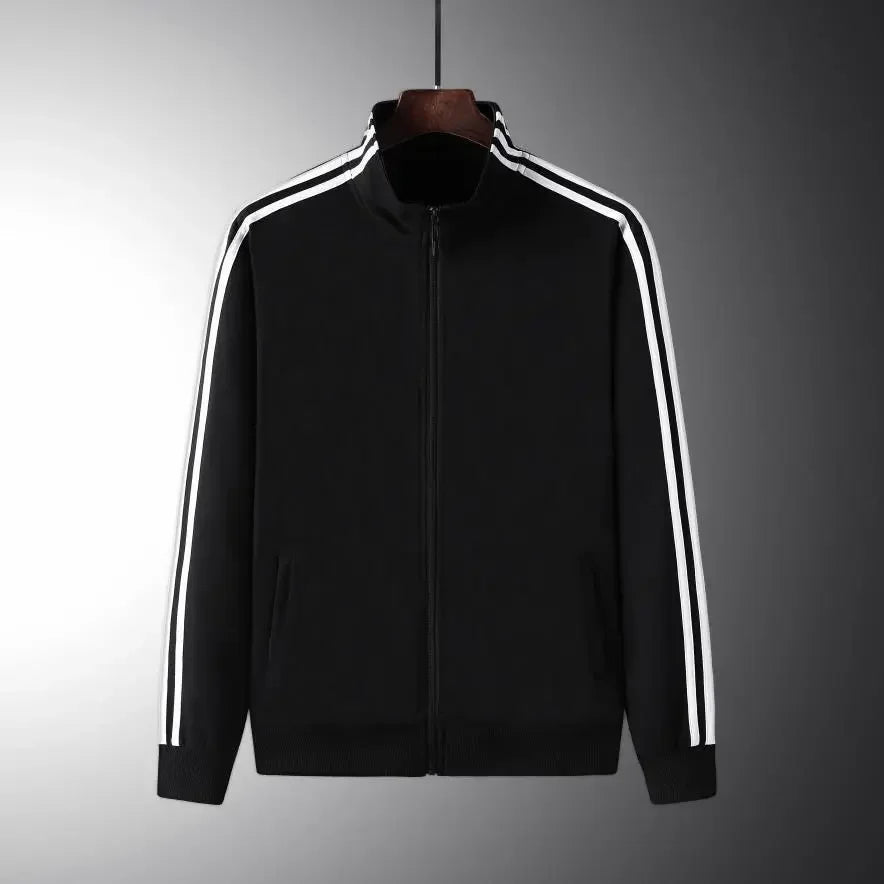 Men's Long Sleeve Running Suit Set Stand Collar Morning Run Versatile Slim Fit Sportswear Two Piece Popular Cross-Border.