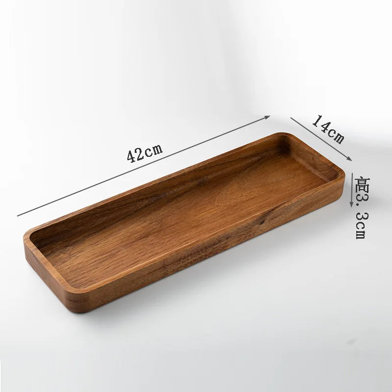 Black Walnut Wood Storage Tray Modern Afternoon Tea Dessert Organizer Living Room Desktop Dry Fruits Container Home Decoration.