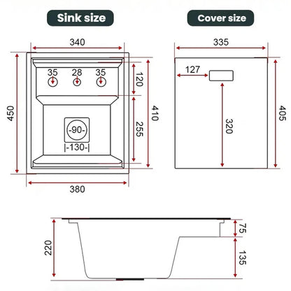 Stainless Steel Small Hidden Kitchen Sink Household Bar Wash Vegetable Basin Mini Single Slot With Cover Plate Cup Washer