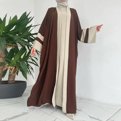 Eid Muslimisches Kleid und Abayas für Frauen, 2-teiliges Set, Musulman Ensembles Marokko, Ramadan-Kaftan, Abaya, Kaftan, Dubai, arabische lange Robe 2024.