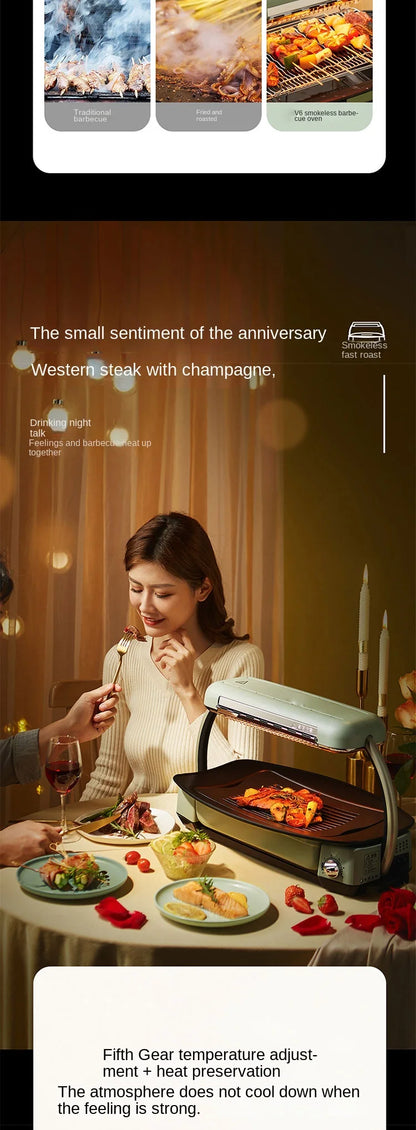 New Smokeless Barbecue Oven Barbecue Pot Household Multi-function Indoor Electric Oven Korean Style Skewer.