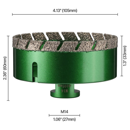 6–130 mm M14-Gewinde, trocken, vakuumgelöteter Marmor, Mauerwerk, Lochsäge, Öffner, Diamantbohrkrone für Keramikfliesen, Granit, Marmor