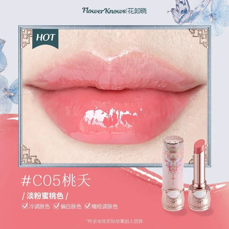 Flower Knows Butterfly Cloud Collar Collection Cosmetics Water Non Stick Cup Lipstick Lght Film-forming Solid Lip Gloss Makeup
