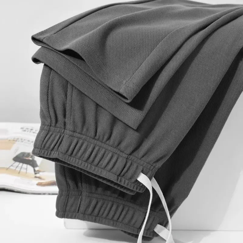 Männer Lose Gerade Hosen Diagonal Streifen Elastische Taille Alle-spiel Knöchel Länge Hosen Frühling Herbst Casual Outdoor Jogginghose.