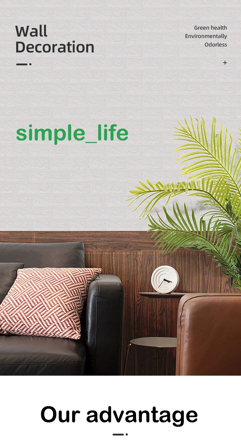40Pcs 38.5X35cm Imitation Brick Wallpaper Self-adhesive Waterproof Moisture-proof Living Room Bedroom Wall Decoration