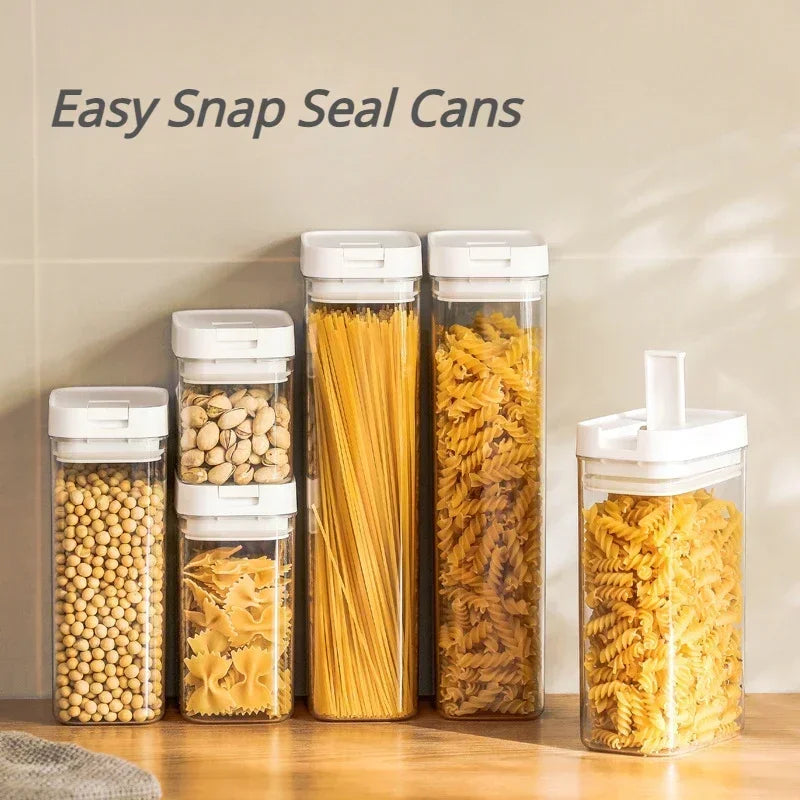 Sealed Plastic Food Storage Box Cereal Candy Dried Jars with Lid Fridge StorageTank Containers Household Items Kitchen Organizer.