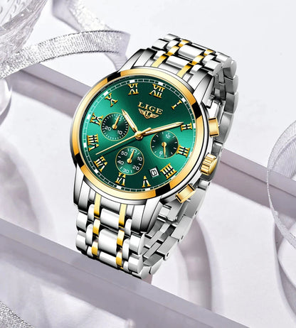 LIGE 2024 New Fashion Women Watches Ladies Top Brand Luxury Creative Steel Women Bracelet Watches Female Quartz Waterproof Watch.