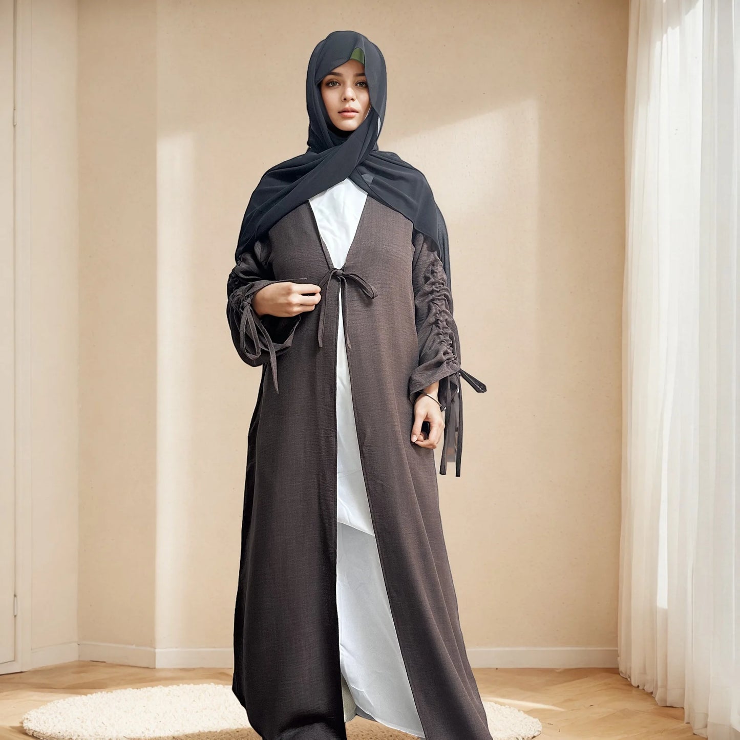 Eid Ramadan Muslim Dress Women Dubai Open Abaya Turkey Kaftan Kimono Cardigan Kebaya Islam Clothing Robe Caftan Marocain Femme.