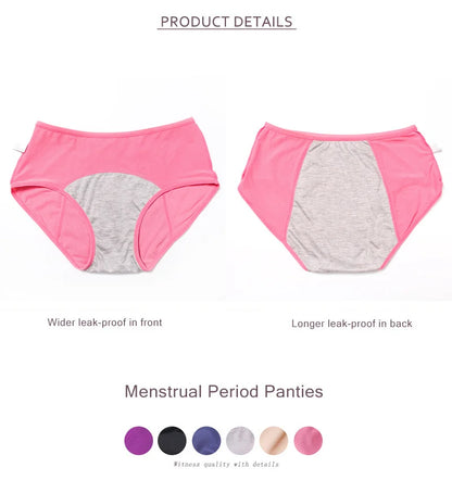 5 Piece Set Menstrual Panties Women Leak Proof Period Underwear Europe Size XXS-5XL Physiological Waterproof Pants.