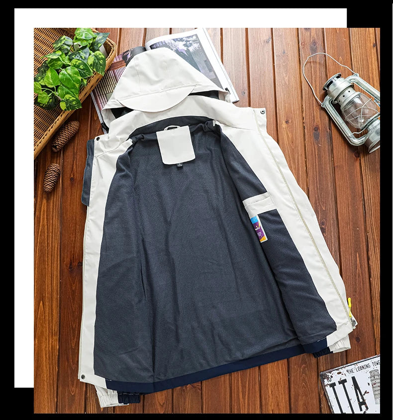 CHRLCK Men's Waterproof Hiking Jacket Women Windproof Windbreaker Breathable Camping Hunting Running Trekking Fishing Coats.