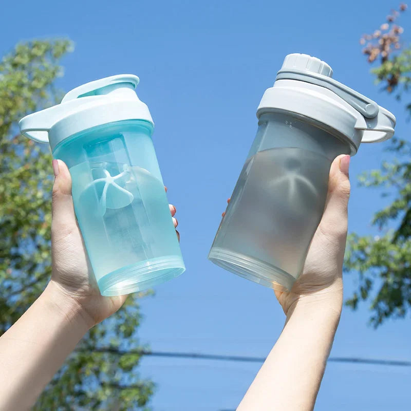 Shake Cup Sports Fitness Water Bottle Milkshake Cup Sports Plastic Water Cup Creative Plastic Drinking Cup Protein Powder Cup.