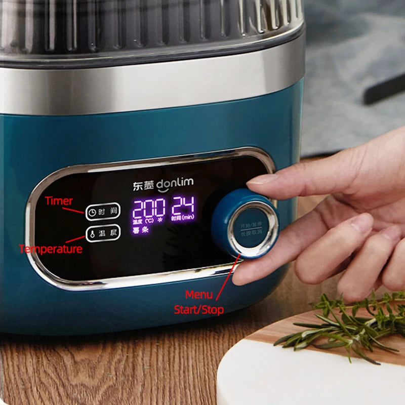 2.5L Smart Electric Air Fryers Oil-free Automatic Household Kitchen 360°Baking Convection Oven Deep Fryer Visible Window 220V.