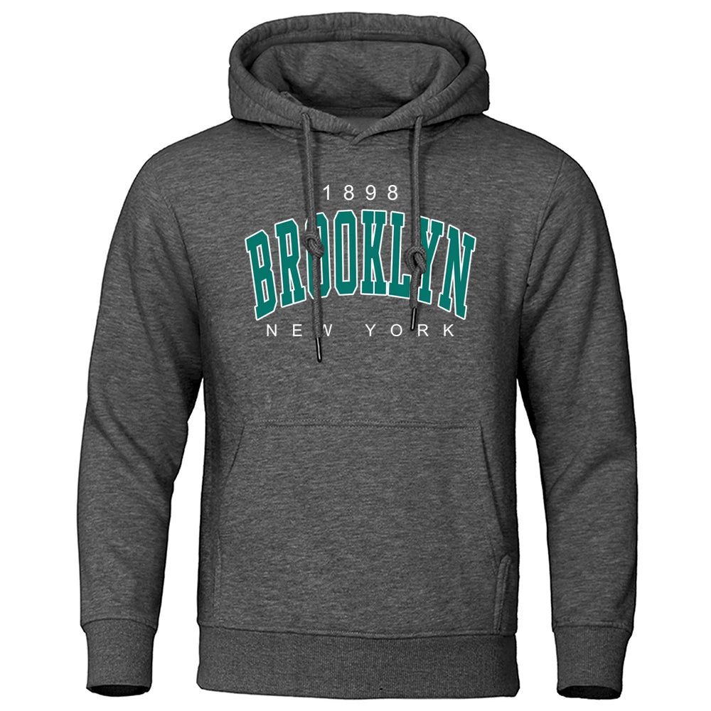1898 Brooklyn New York Printed Mens Hoody Creativity Crewneck Clothing Fashion Oversize Sweatshirt Fashio Crewneck Hoodie Male.