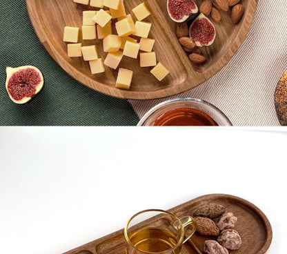 Acacia Wood Japanese Style Plates High Aesthetic Value Plates Creative Home Tableware Plates.