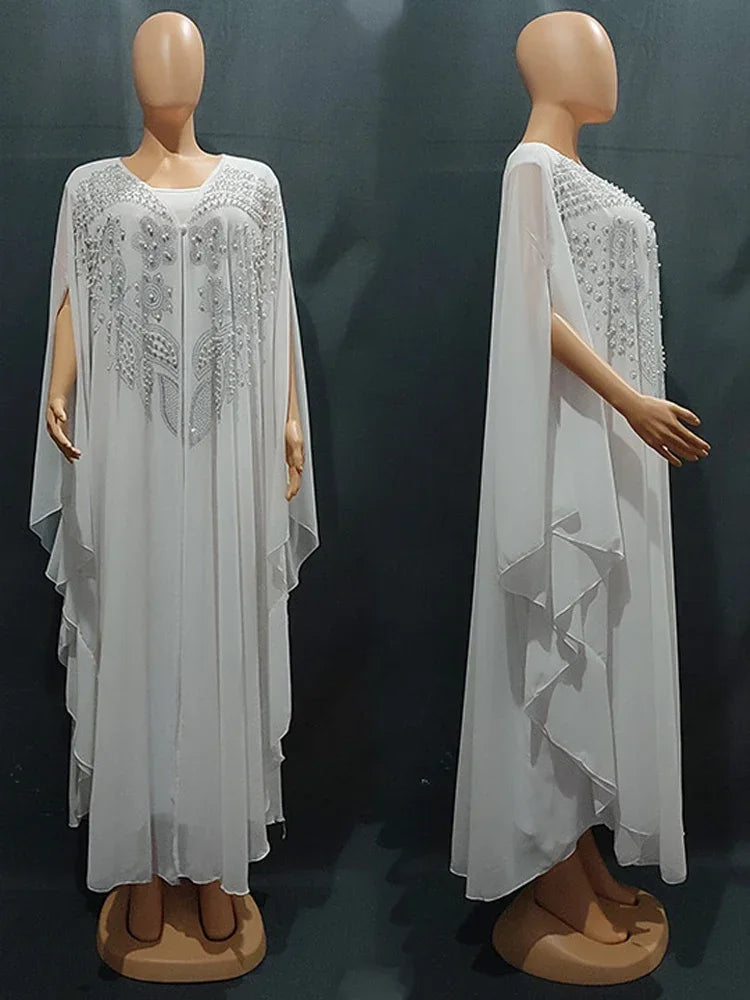 Abayas Für Frauen Dubai Luxus 2024 Chiffon Boubou Muslimischen Mode Kleid Kaftan Marocain Hochzeit Party Anlässe Djellaba Frauen.
