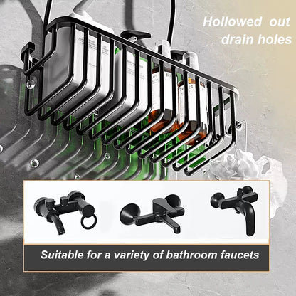 Kein Bohren, abnehmbares Regal, Aluminium-Badekorb, perforationsfreies Shampoo-Regal für Badezimmerregale zur Aufbewahrung von Dusch-Organizern