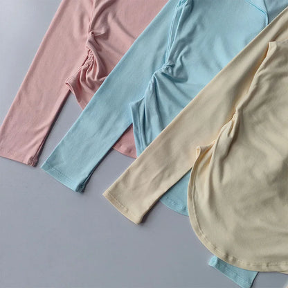 Sports Top Women's Autumn Slim Fit Small V-neck Quick Drying Yoga Clothes Running Fitness Pilates Long Sleeves Outwear T Shirts.