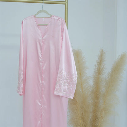 Ramadan Eid Open Beading Kimono Abaya Dubai Muslim Prayer Clothes Women Kebaya Kaftan Dress Islam Robe Arabe Femme Musulmane