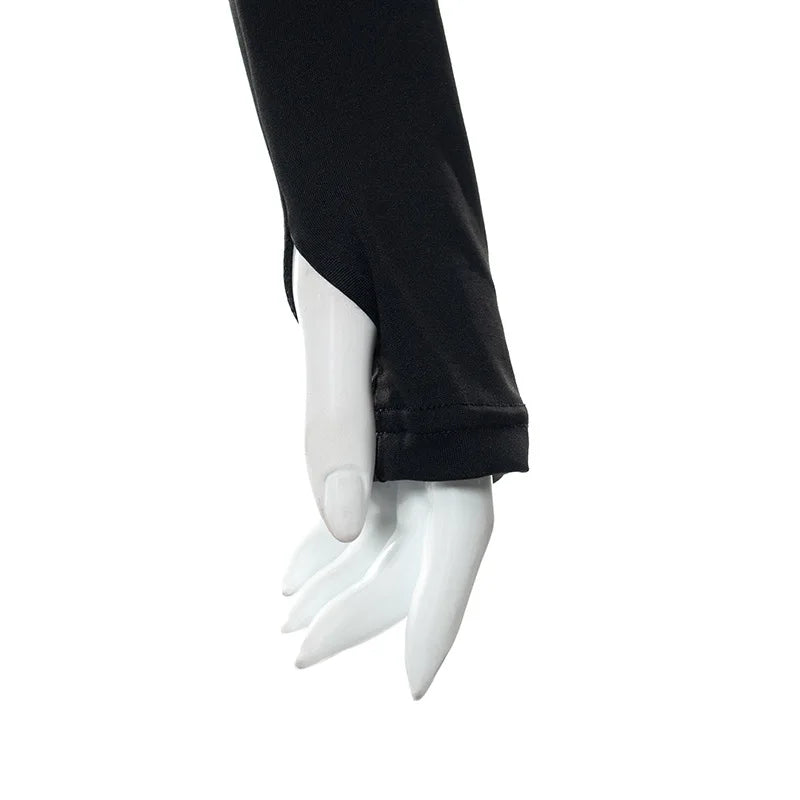 2023 sommer Langarm Abgeschnitten Korsett Frauen Top Sexy Ästhetischen Club O Neck Fee Grunge Schwarz frauen T-Shirt