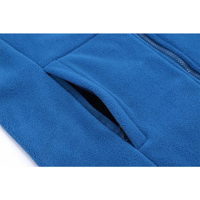 Soft Polar Fleece Jacket with Pockets Lightweight Outdoor Recreation Full Zip Coat.