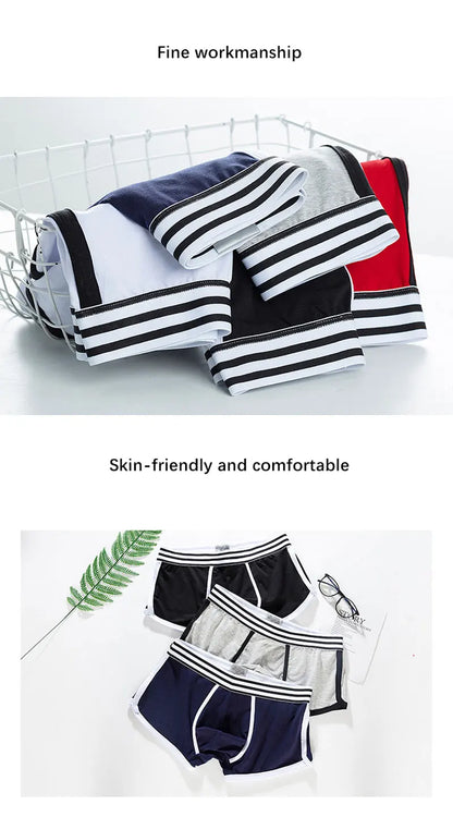 Männer weiche Unterhose Trunks Baumwolle hochwertige Unterwäsche u konvexe Tasche Höschen Cueca mittlere Taille atmungsaktive Boxershorts homme