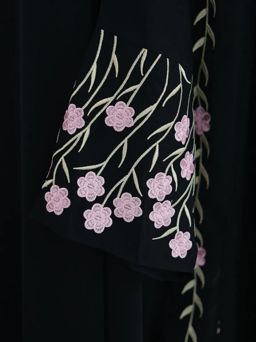 Muslim Women Dubai Abaya luxury embroidery Floral Long Dress Kaftan Flower Ramadan Robe Femme Islam African Dresses Kebaya.