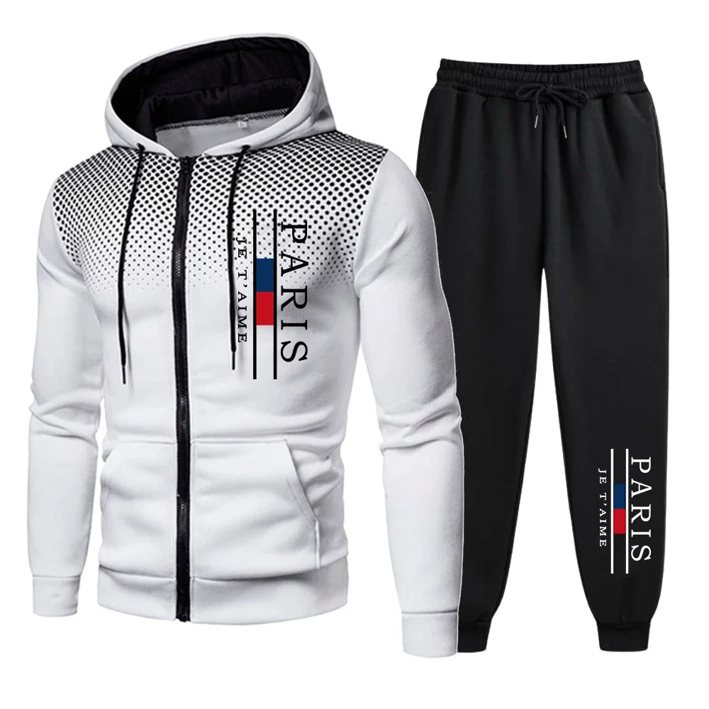 Fashion Autumn Winter Men Hoodies Men's Zipper Sweatshirts Outdoors Jogging Versatile Pants Tracksuit Comfortable Daily Quality.