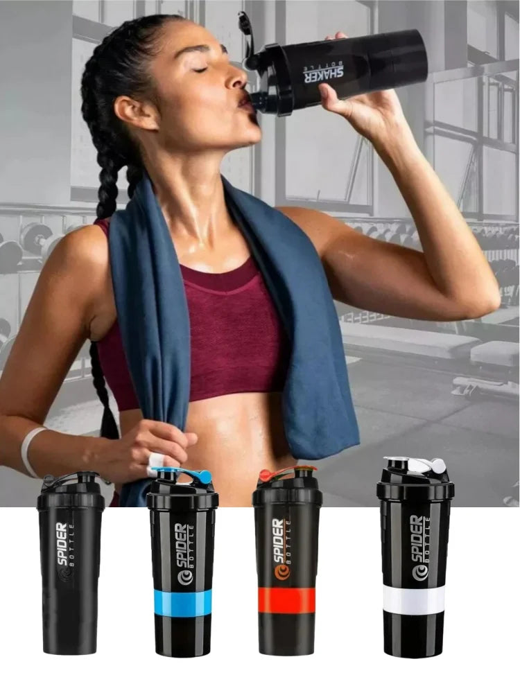 3 Layers Shaker Protein Bottle Powder Shake Cup Large Capacity Water Bottle Mixing Cup Body Building Exercise Mixing Bottle.