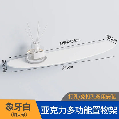 Bathroom Living Room Display Seamless Punch-free Fashion Decoration Color Acrylic Semi-circular Shelf Decoration Rack Storage